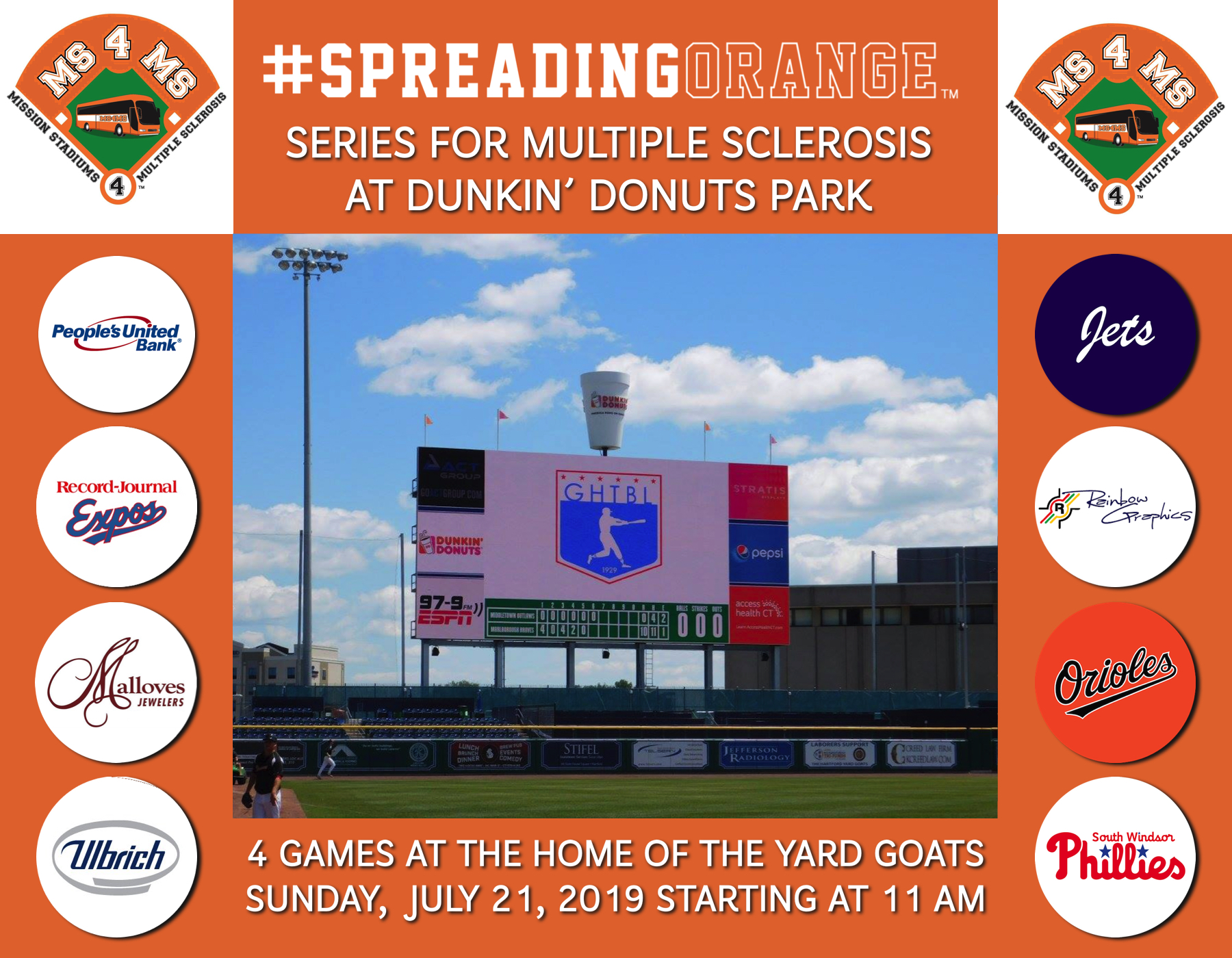 #spreadingORANGE Series for Multiple Sclerosis at Dunkin' Donuts Park.jpg