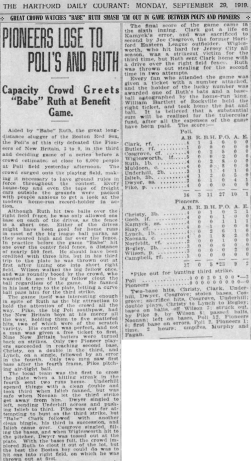 Hartford Courant excerpt, 1919.