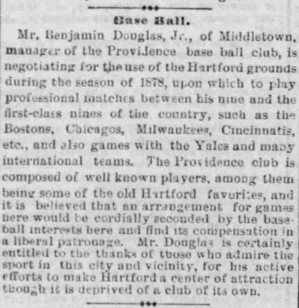 Hartford Courant excerpt, March 5, 1878.