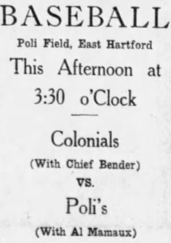 New Haven Colonials vs. Hartford Poli’s, 1918.