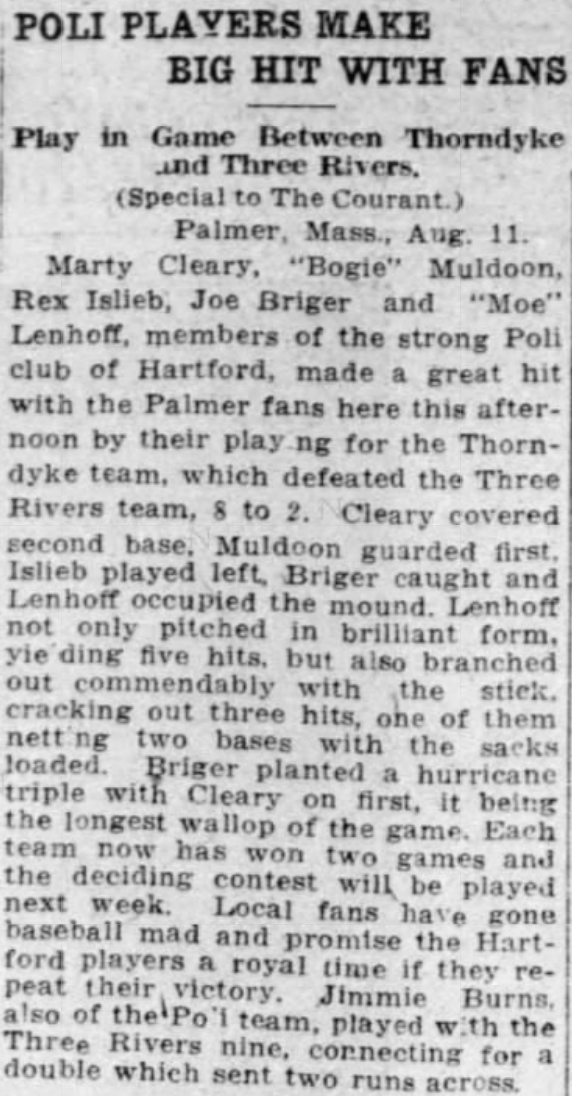 Hartford Courant excerpt, 1918.
