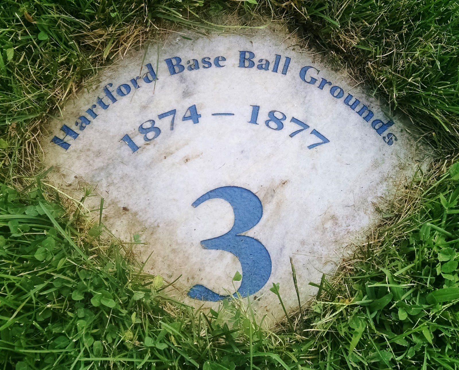 Hartford Base Ball Grounds third base marker.