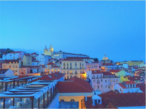 View of Alfama in the evening