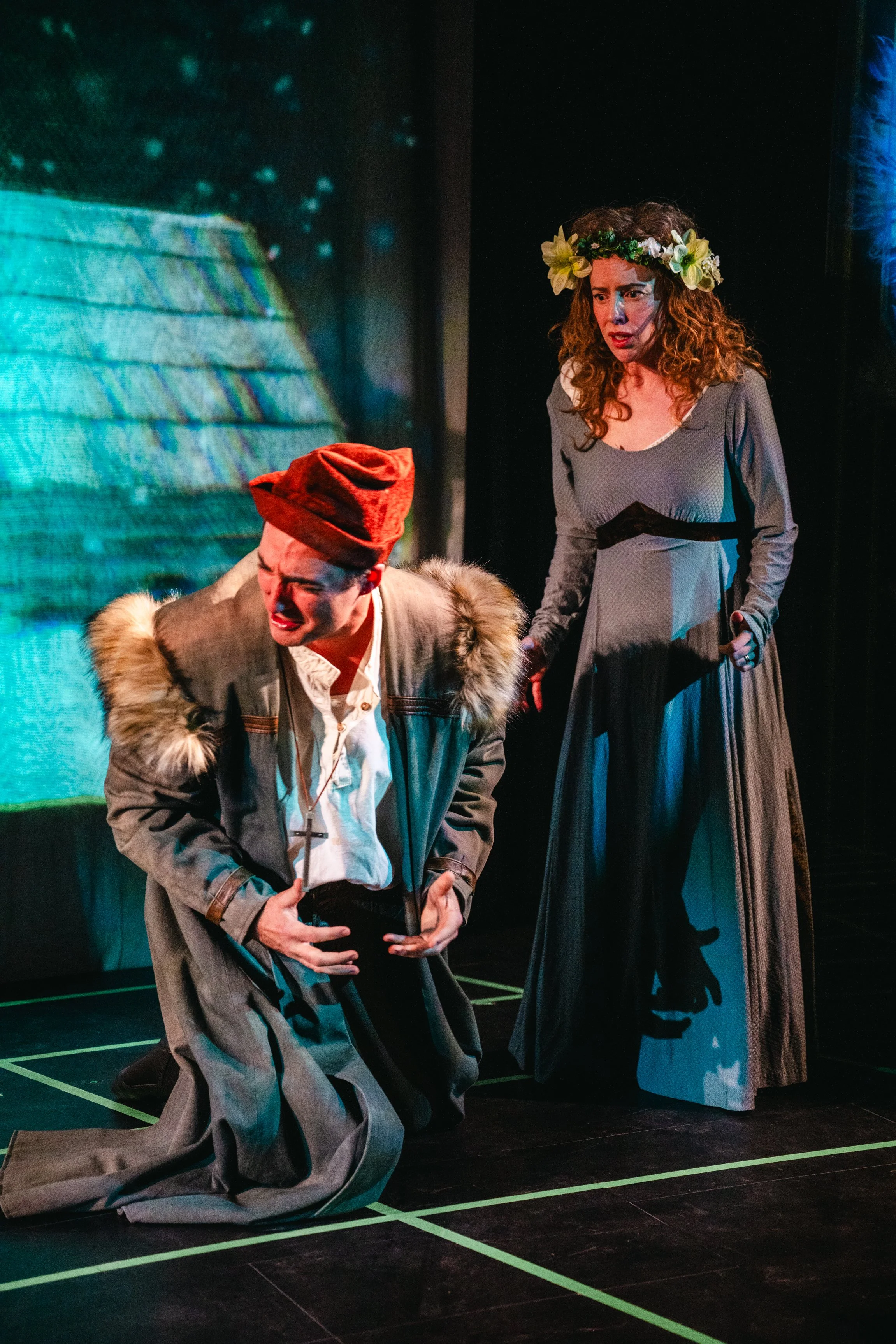   Here For Now Theatre   Director - Marie Farsi  Set and Costume - Patricia Reilly  Lights - Louise Guinard  Projection Design - Jonah Luscombe  Production Stills - Ann Baggley   Cast:   Maggie Huculak - Nurse Bitta Fiona Mongillo - Flora Tyrone Sava