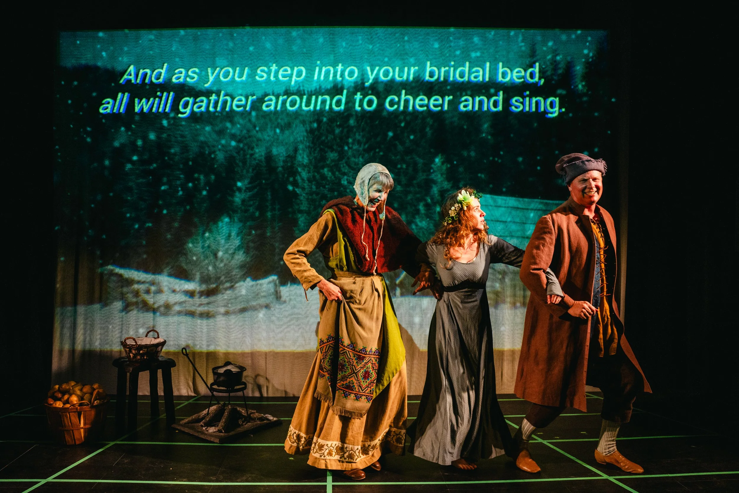   Here For Now Theatre   Director - Marie Farsi  Set and Costume - Patricia Reilly  Lights - Louise Guinard  Projection Design - Jonah Luscombe  Production Stills - Ann Baggley   Cast:   Maggie Huculak - Nurse Bitta Fiona Mongillo - Flora Tyrone Sava