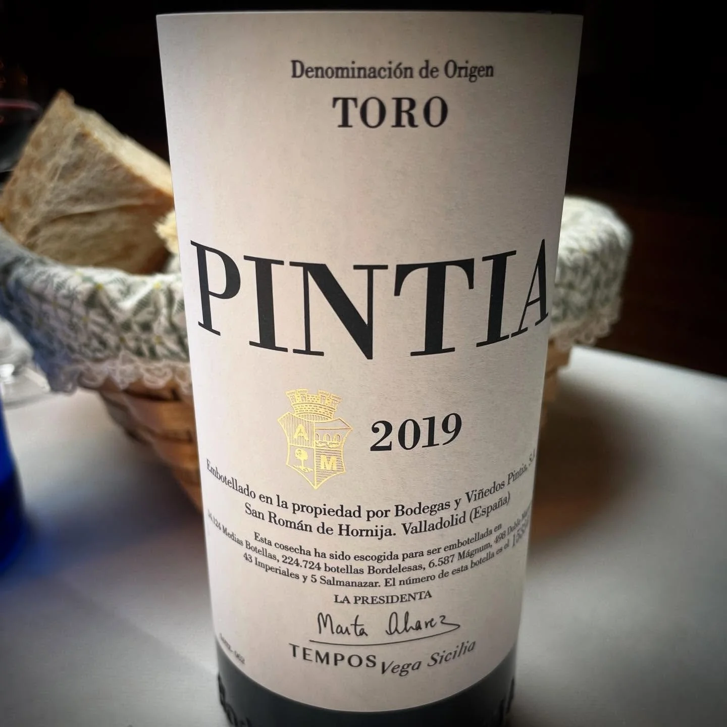 Tasty Toro. Toro is downriver from Ribera del Duero, the former historically known for heavier reds than the latter. Nothing heavy about this supple beauty.  Worth the splurge for a special lunch with a long time friend who lives far away now. #Spain