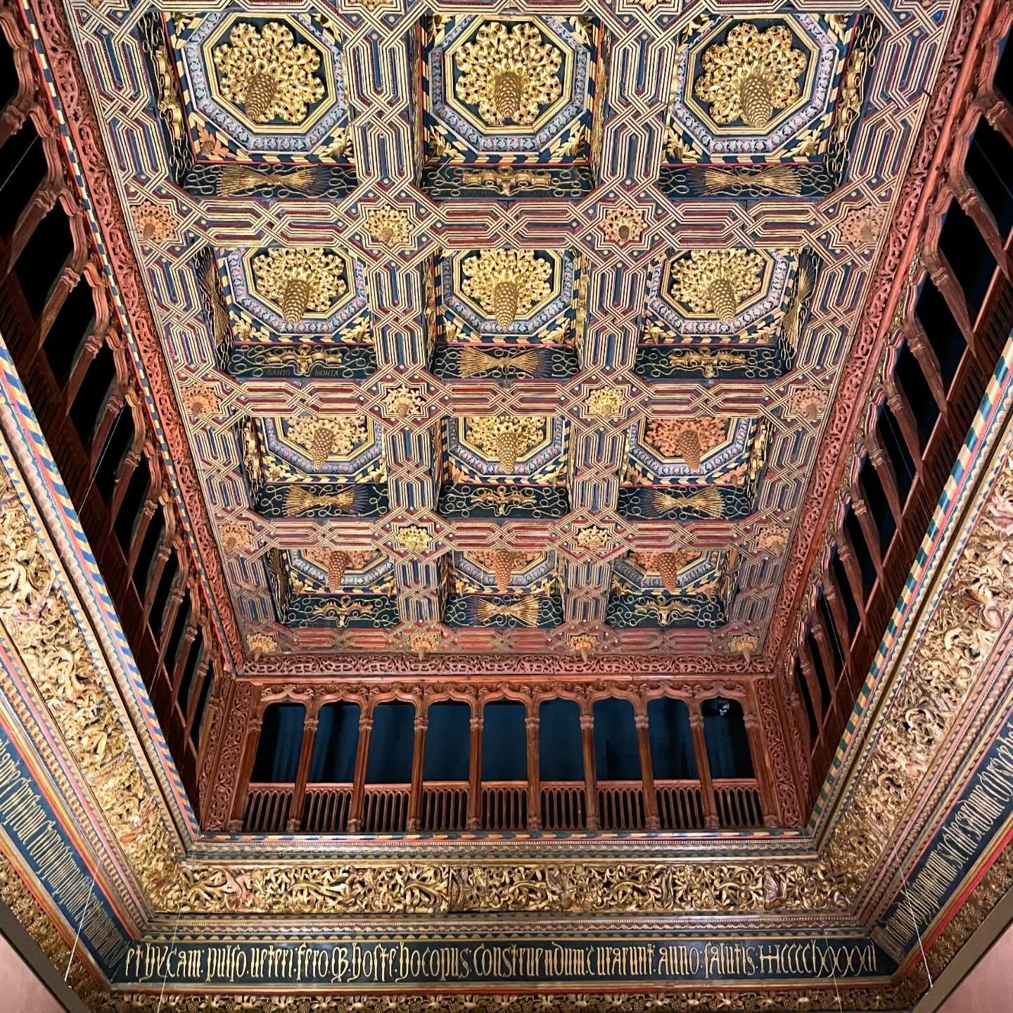 Throne Room.  Coffered ceiling, full of symbolism representing the power, strength and astuteness of Isabel &amp; Ferdinand, the Catholic Kings.  #art #architecture #history #SpainTour #customtours