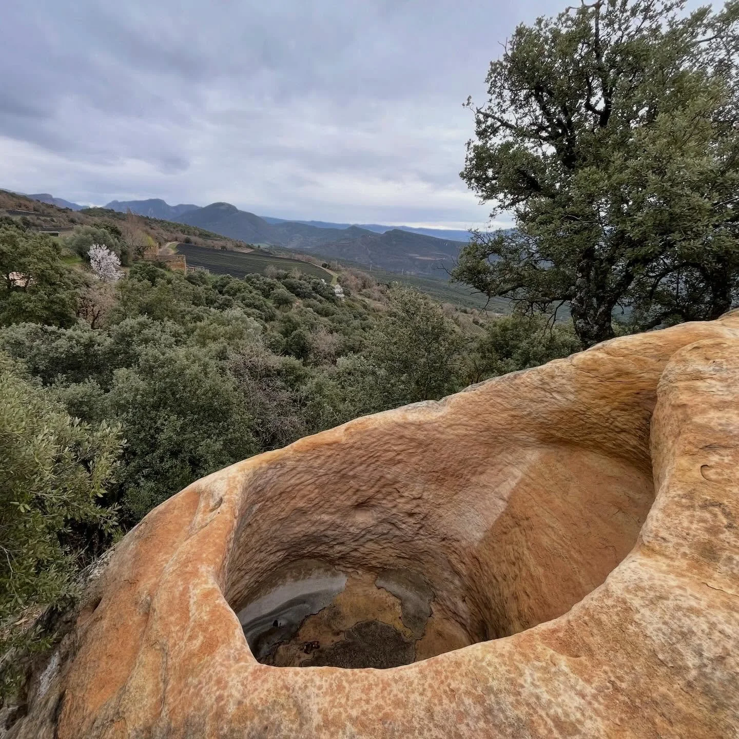 Winemaking, past &amp; present. Carved into the rock on site of the vineyards, insert grapes, cover, ferment, stomp, age, bottle, drink. Repeat (next year). #wine #winemaking #SpainWine #customtours #privatetour