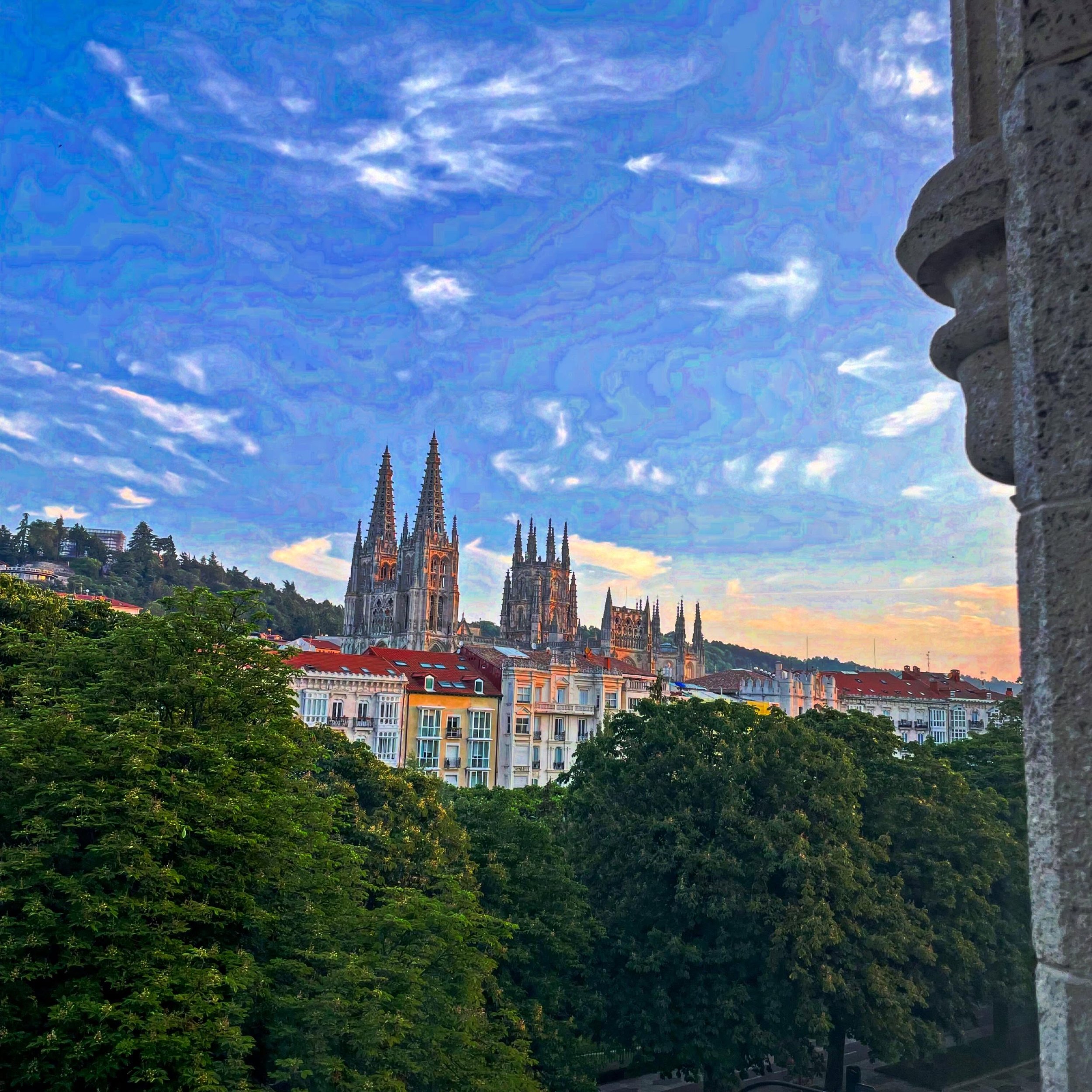 Good Morning.  Not a bad view to wake up to in a 15th c. monastery turned hotel. #uniquehotels #boutiquehotel #NorthernSpain #customtours #privatetour