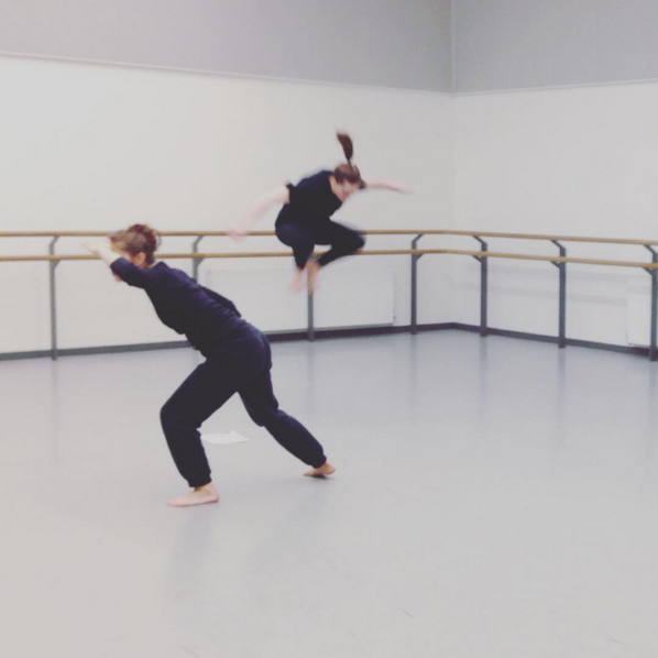 Hallveig and Henry testing our exercises in Scotland