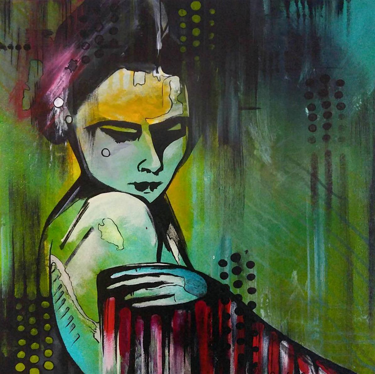 | 18 x 18 inch acrylic on canvas