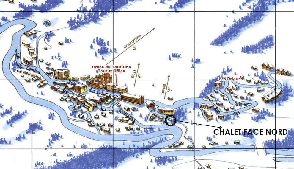 Location of the Chalet Face Nord