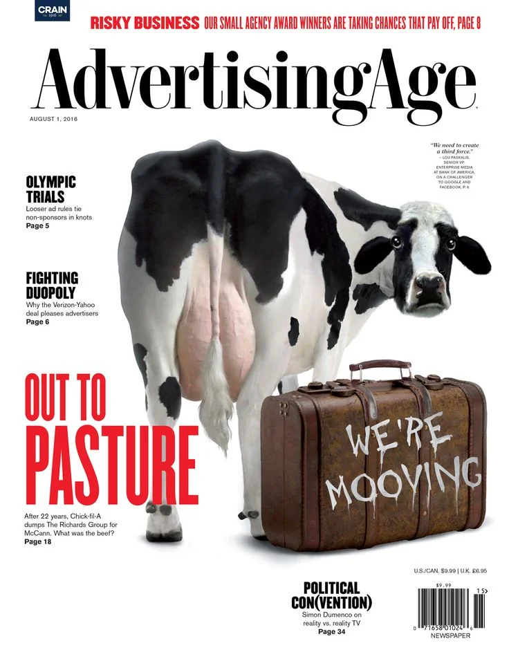 Chick-fil-A cow for Advertising Age Cover