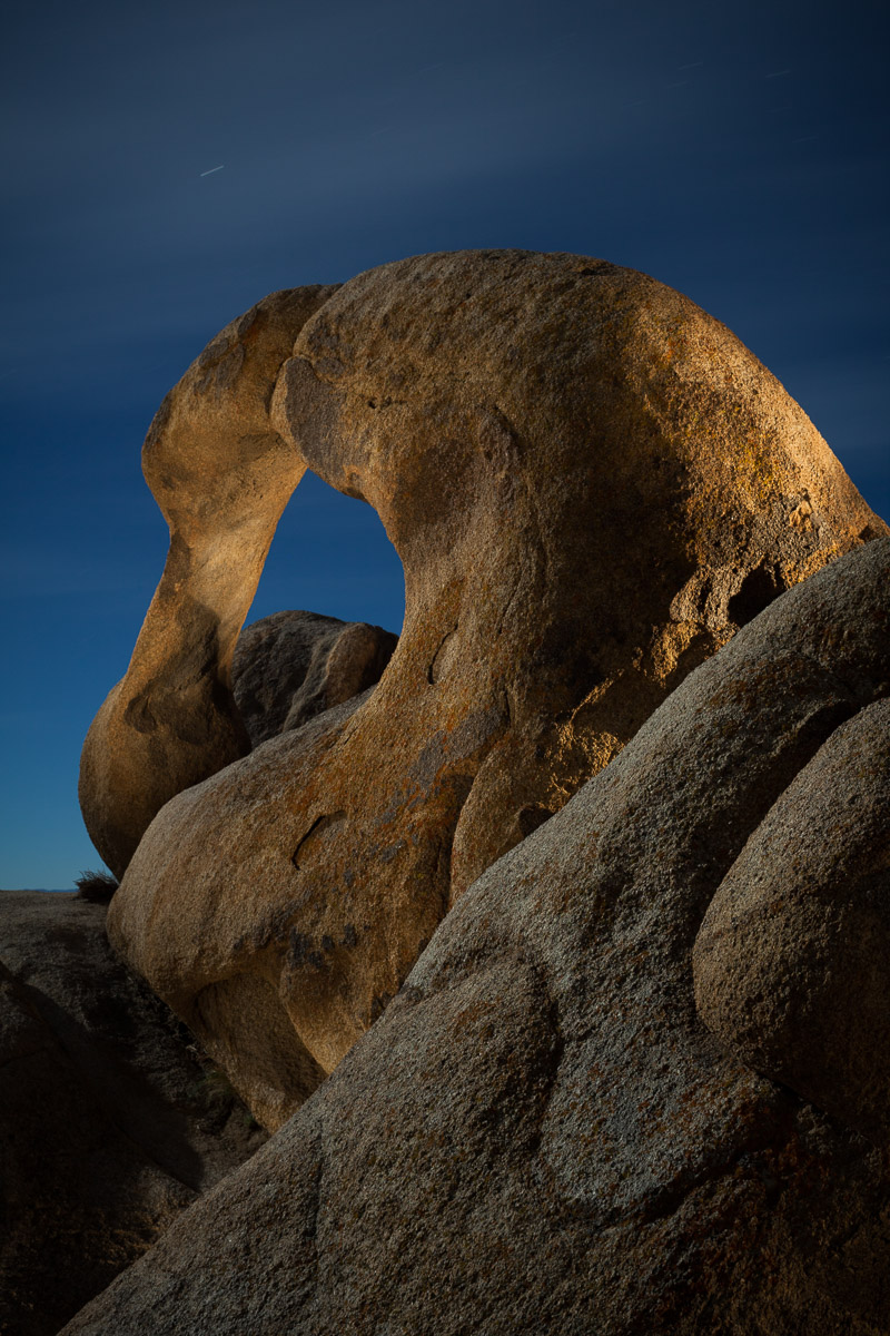  ISO 100, 4 minutes, f/8. Canon 5D Mark II, Nikkor 28mm f/3.5 PC lens. Full moon. 