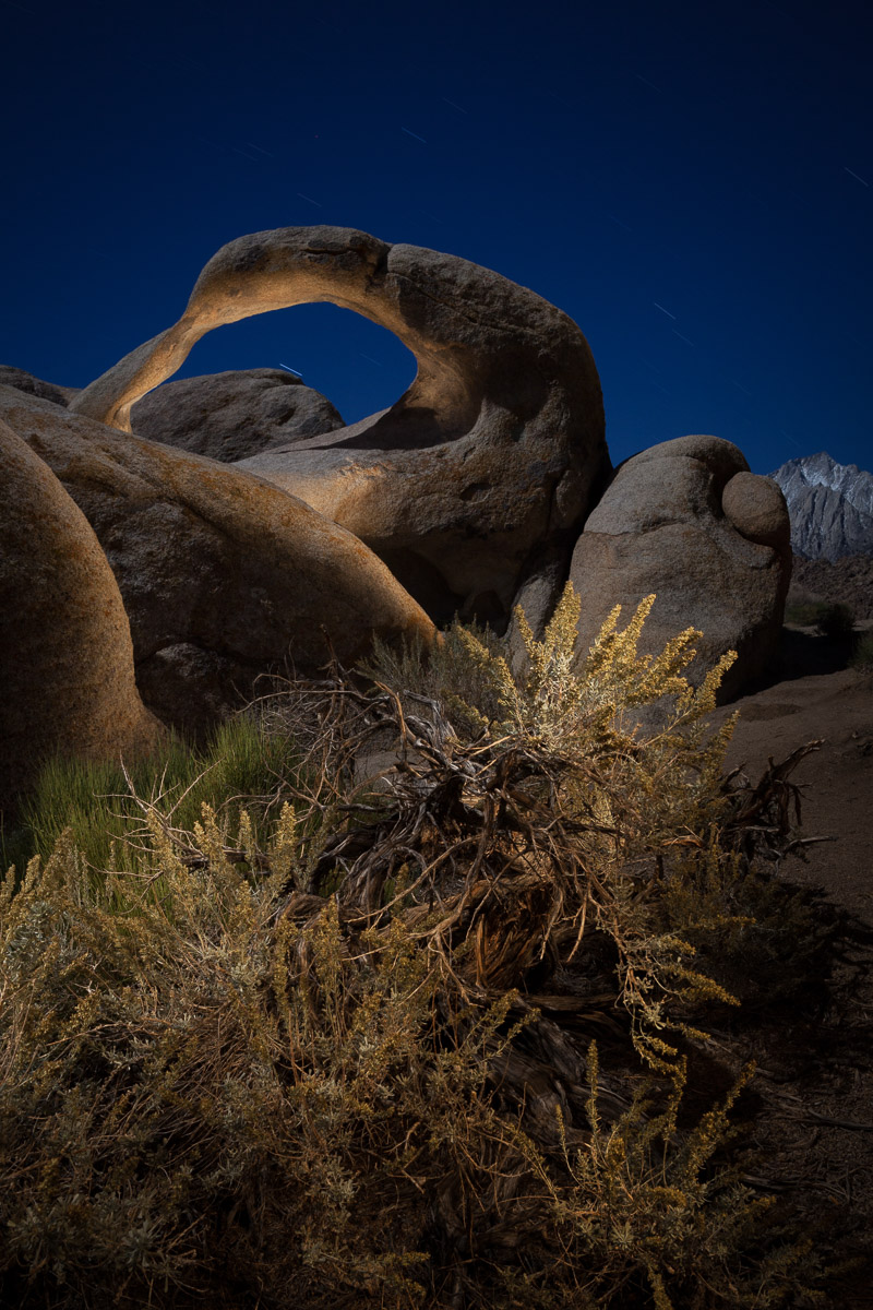  ISO 100, 6 minutes, f/8. Canon 5D Mark II, Zuiko 24mm f/2.8 lens. Full moon. 