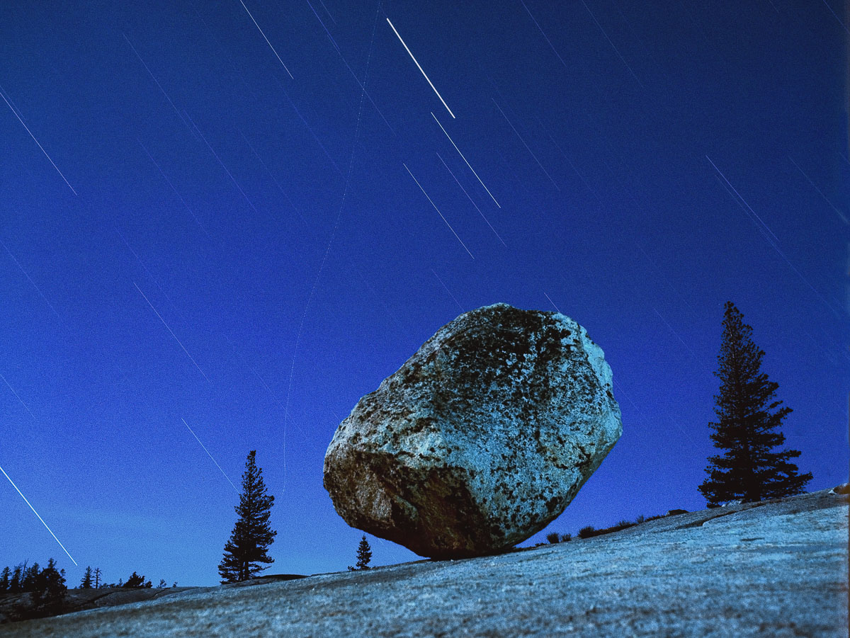 "Steve’s Rock," Tioga Pass, Yosemite National Park, 1981. Perhaps Steve’s most iconic image, this granite boulder has forever become known as Steve’s Rock, and it has even become a pilgrimage of sorts for night photographers who travel to Yosemite.