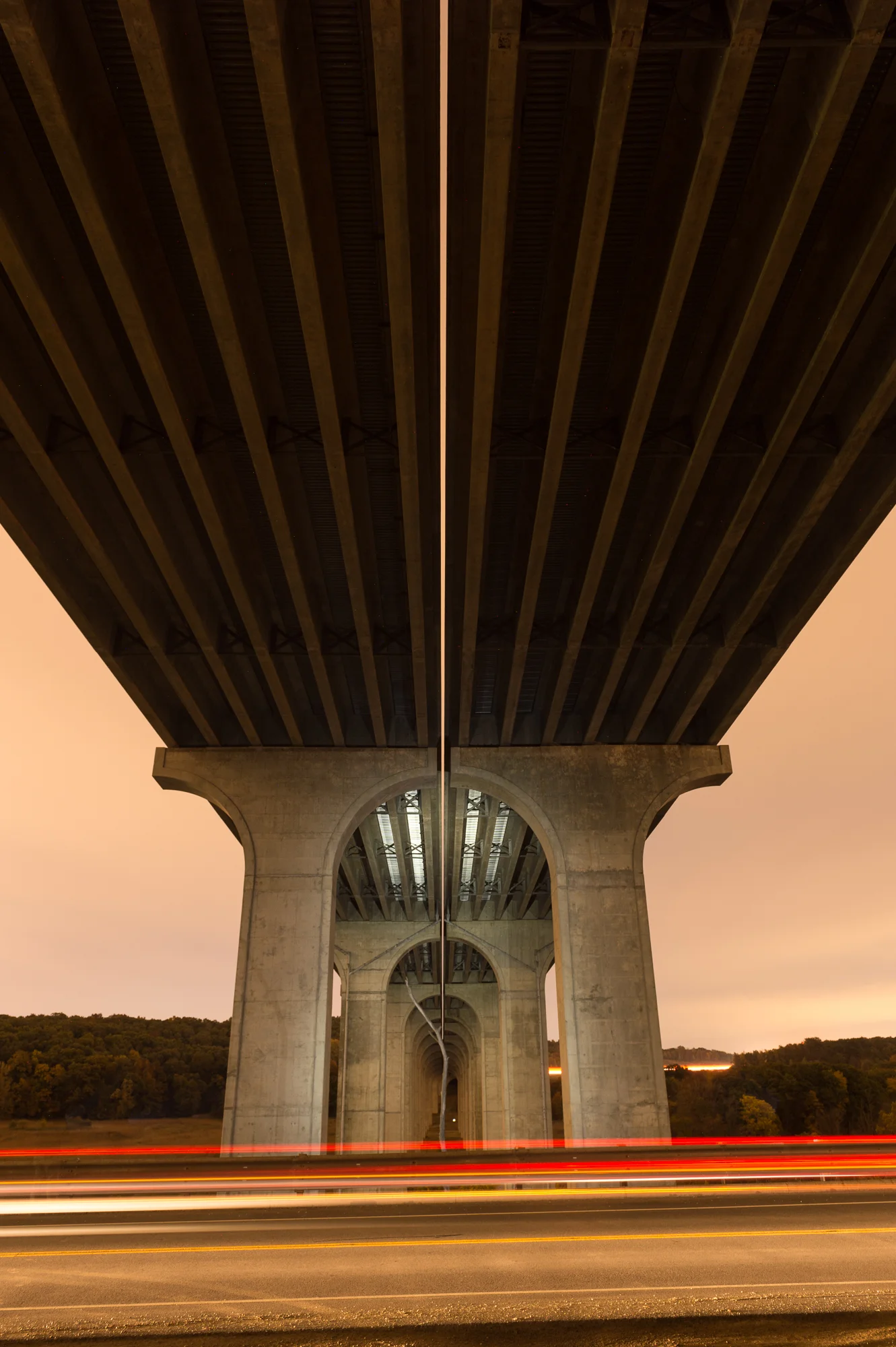 Figure 4: Light painting bridge piers