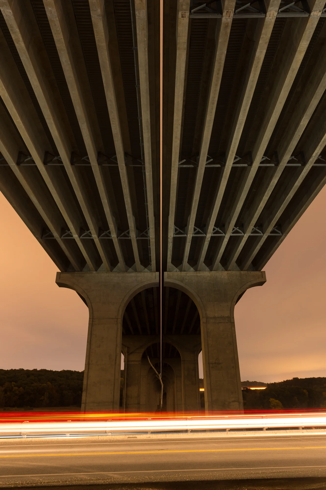 Figure 3: Light-painting underside of the bridge