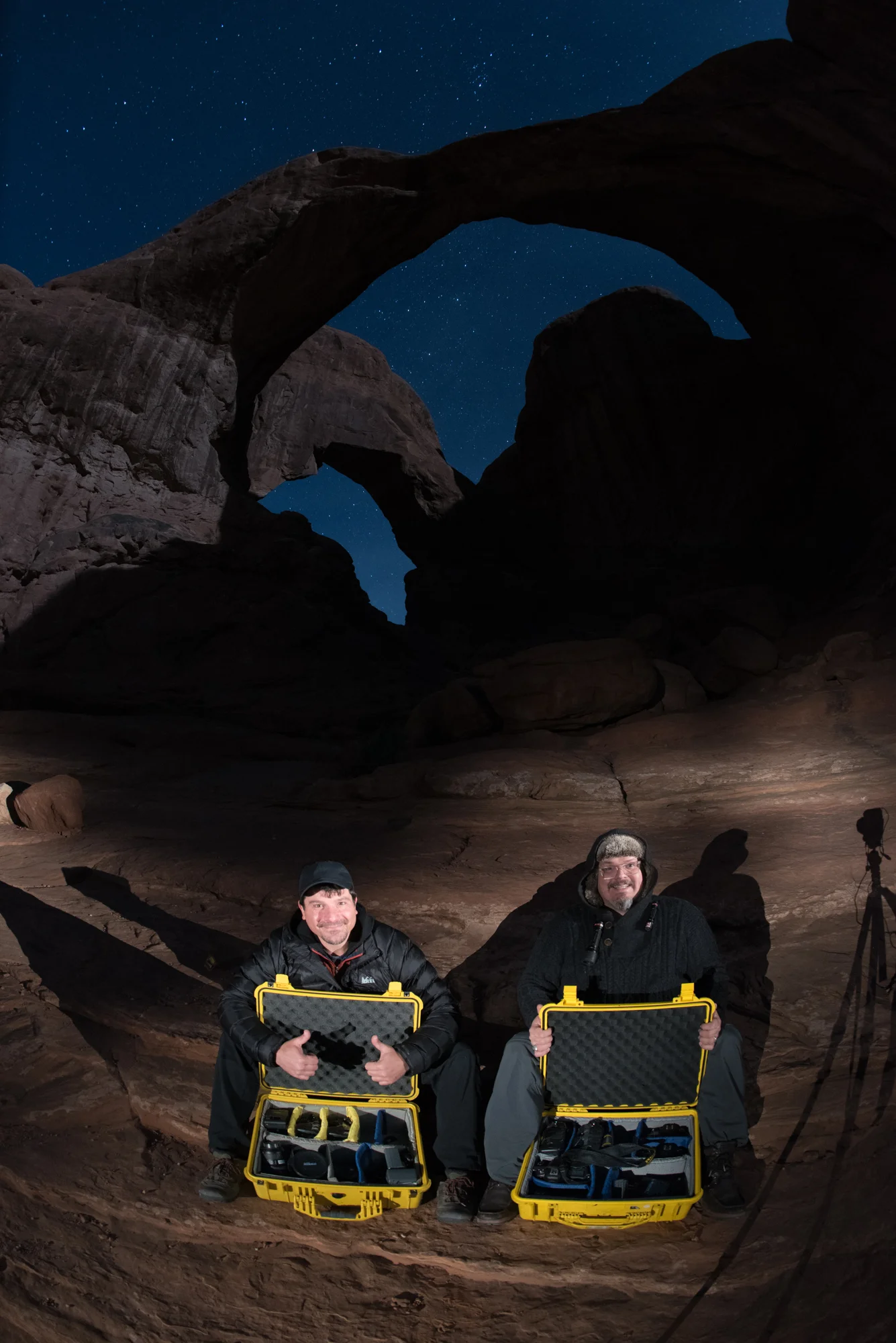 Tim and Matt a full of glee at Double Arch