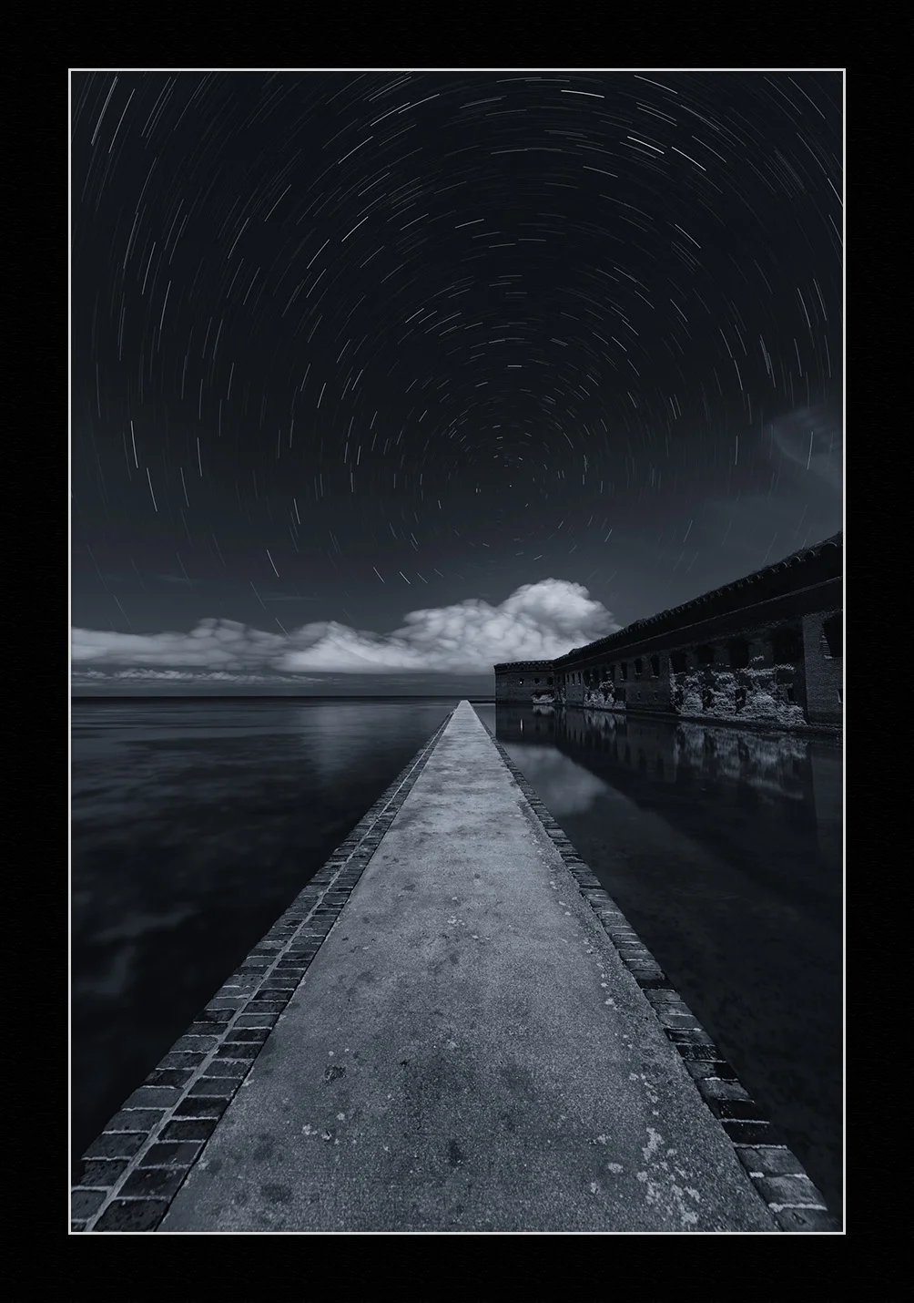 Star stack over the moat wall at Florida's Dry Tortugas National Park. © 2016 Gabriel Biderman.