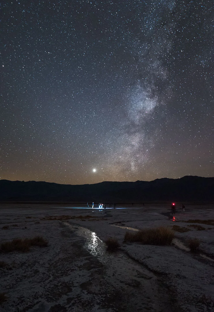 Workshop attendees on the salt flats of Death Valley National Park .
