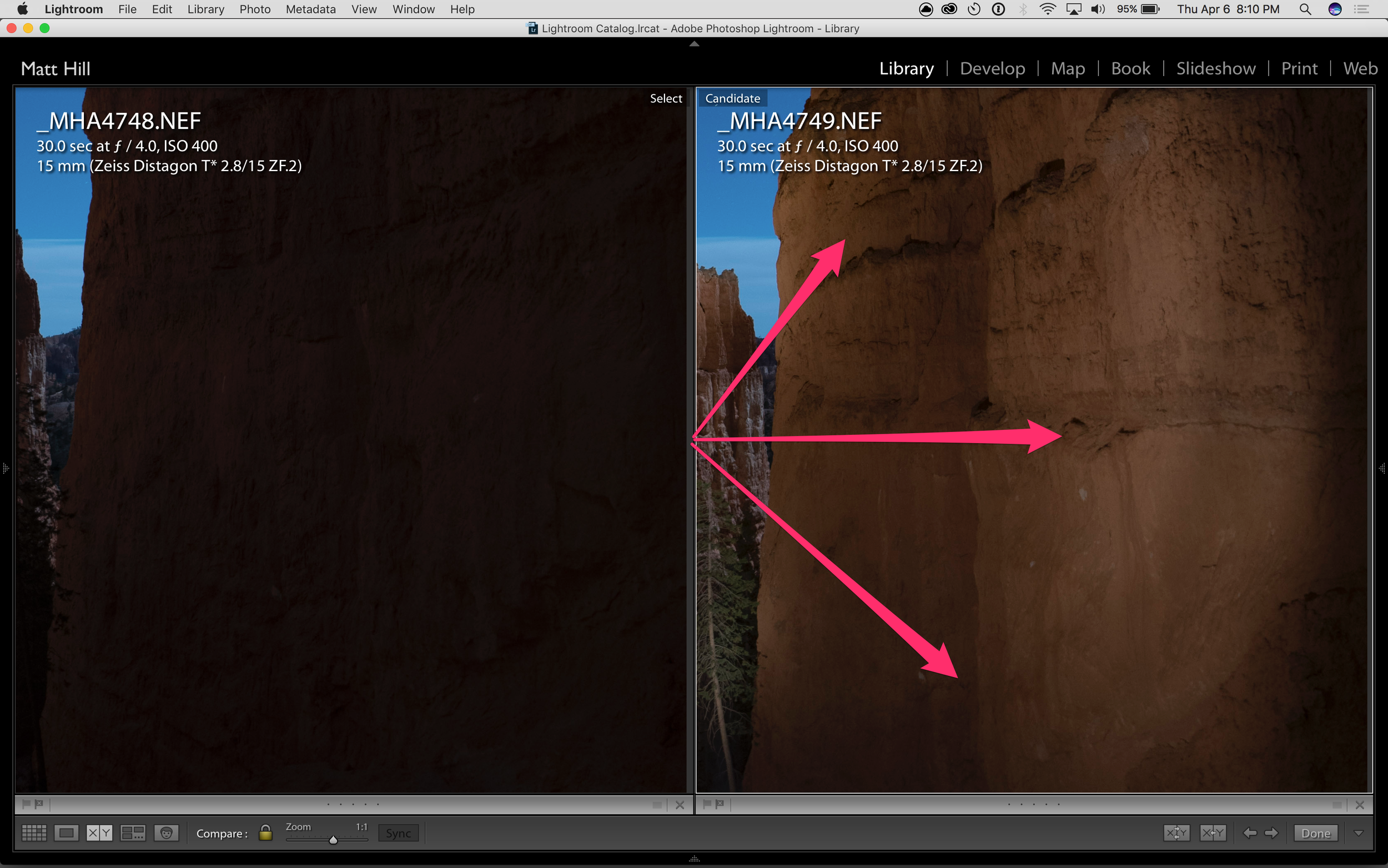 Figure 9. Gabe’s gentle painting of the canyon wall to his right.