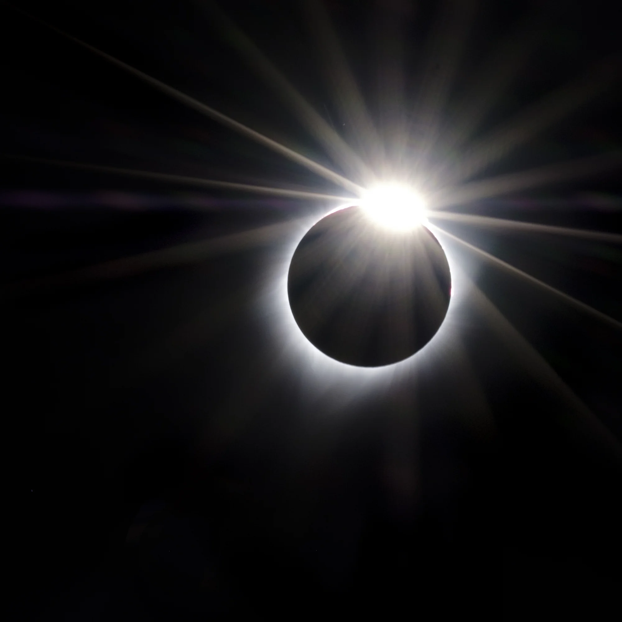 Total solar eclipse, Sawtooth Mountains, Idaho. Fuji X-T2 , 100-400mm f/4.5-5.6 lens 1/15 second, f/22, ISO 400.