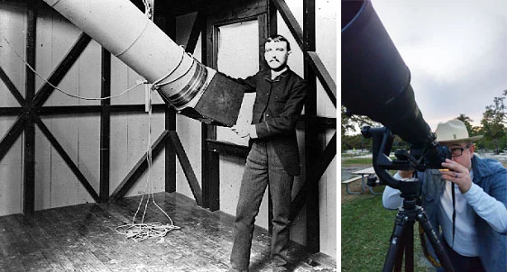 Henry Draper’s setup in 1863 versus ours in 2018.
