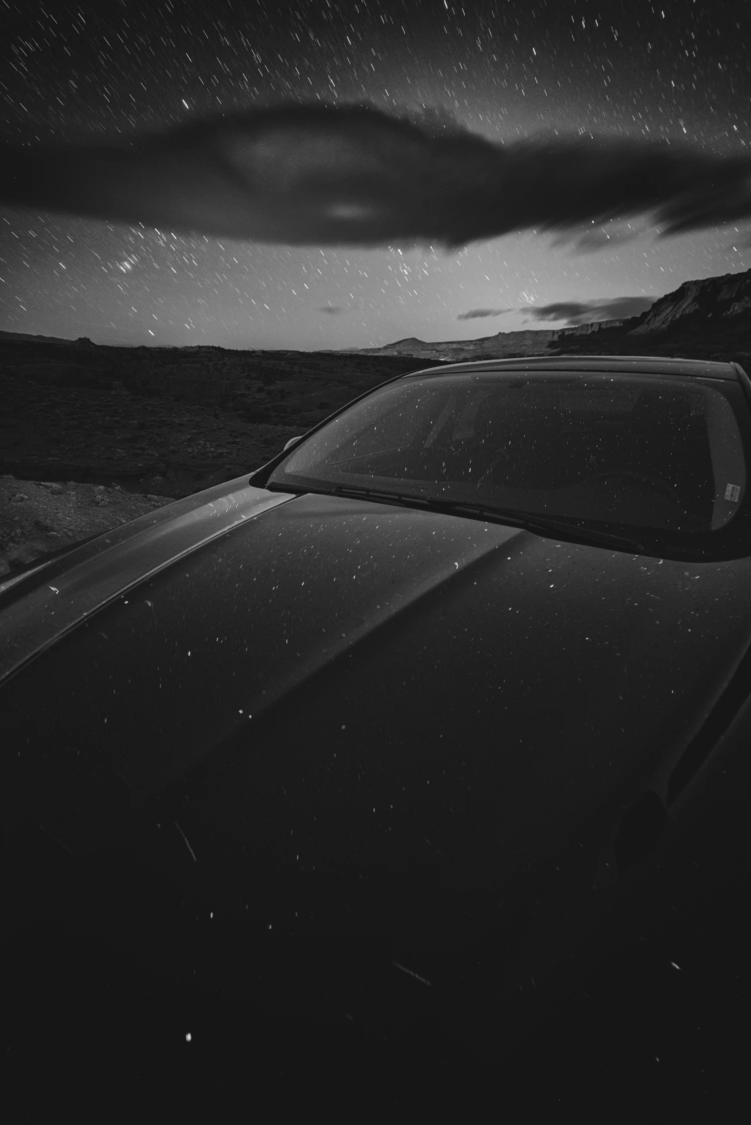 “Can I get stars off our car hood?” Nikon D750, Zeiss Distagon 15mm f/2.8. 120 seconds, f/3.2, ISO 400.