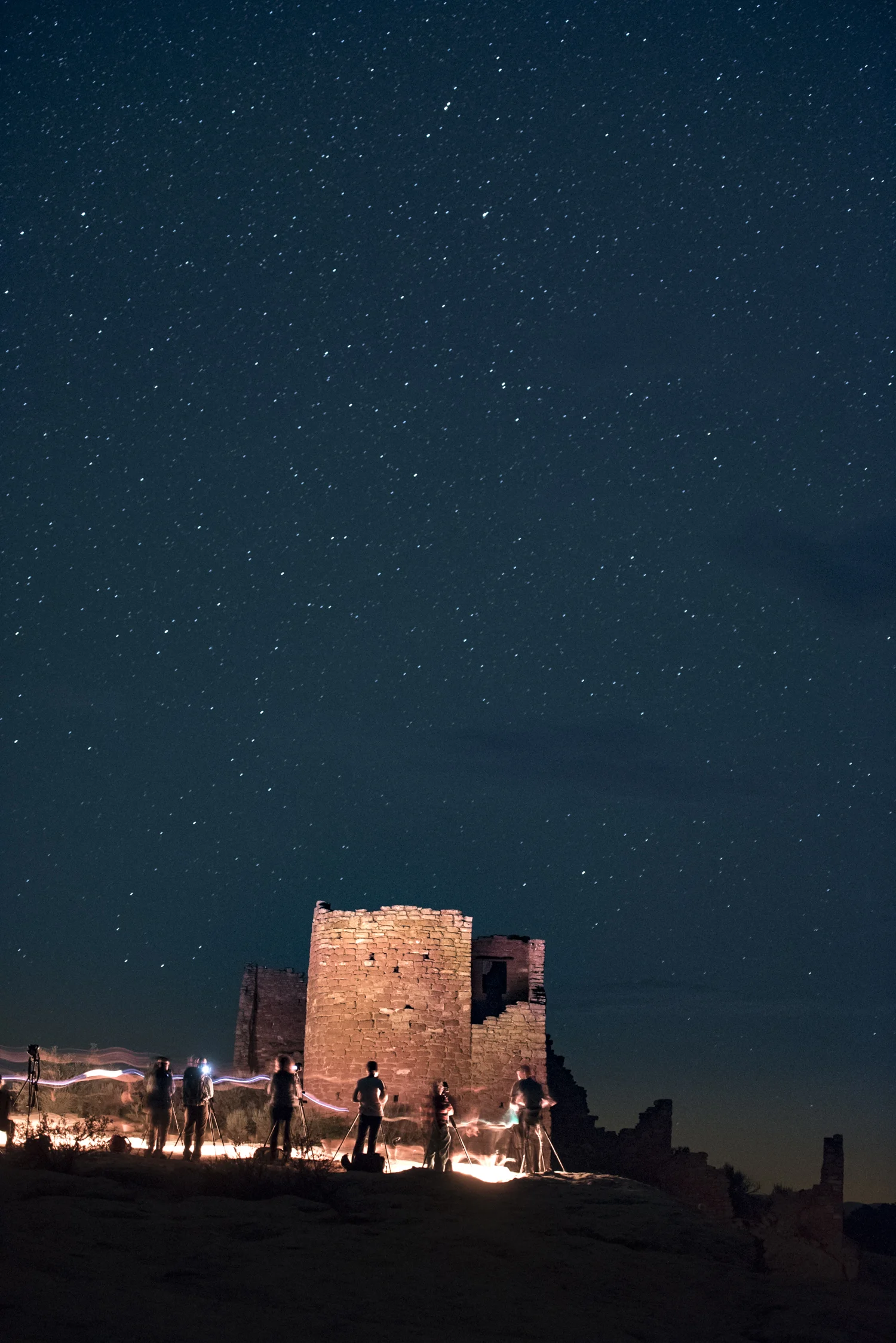 From a time-lapse sequence I ran while working on light painting with some workshop attendees. Nikon D750, Nikon 70-200mm f/2.8. 13 seconds, f/2.8, ISO 6400.