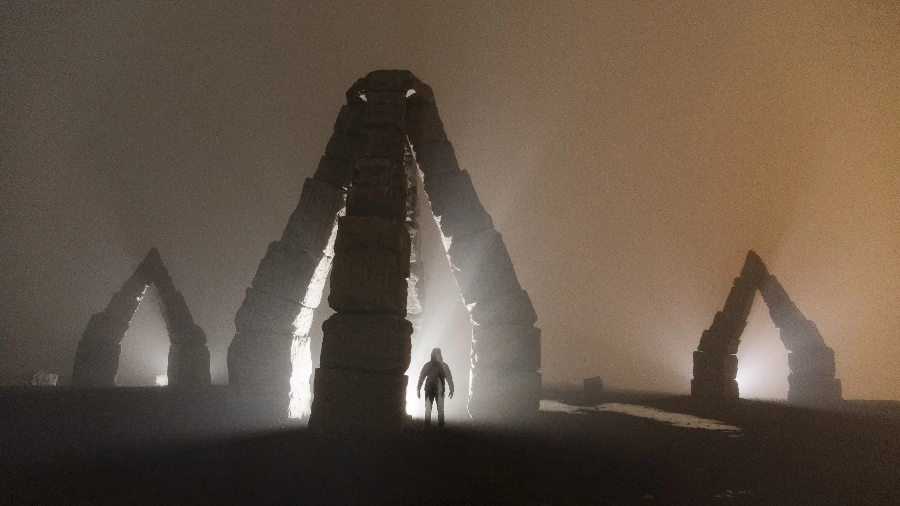 Raufarhöfn, Arctic Henge. Nikon D750, Nikon 24-120mm f/4 lens. Lit by four Luxli Viola lights controlled remotely via the Luxli Conductor phone app. 30 seconds, f/4.5, ISO 5000.