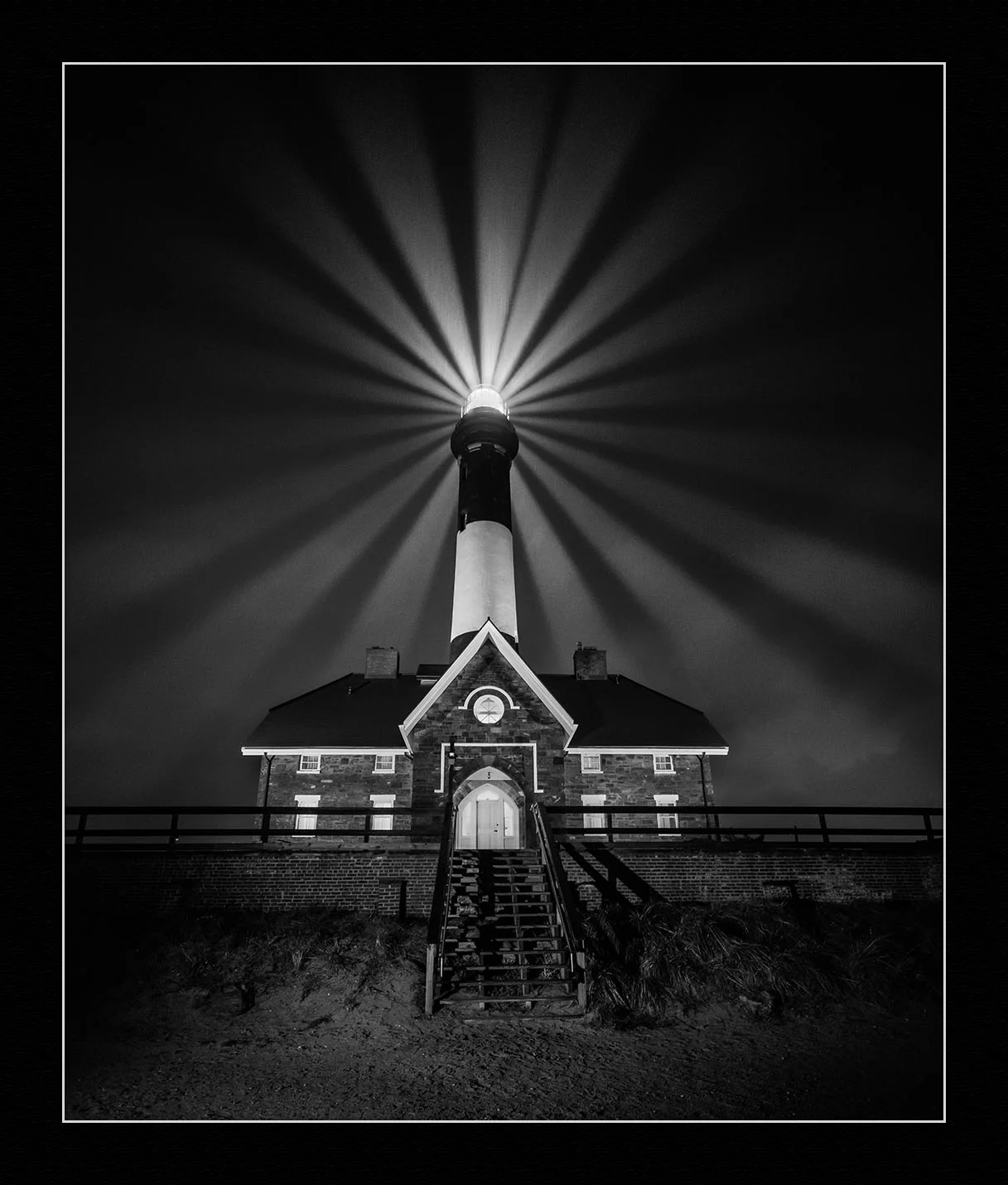 Fire Island Lighthouse. Nikon D750 , Irix 15mm f/2.4 lens. Nine exposures at 1/2 second, f/2.4, ISO 6400.