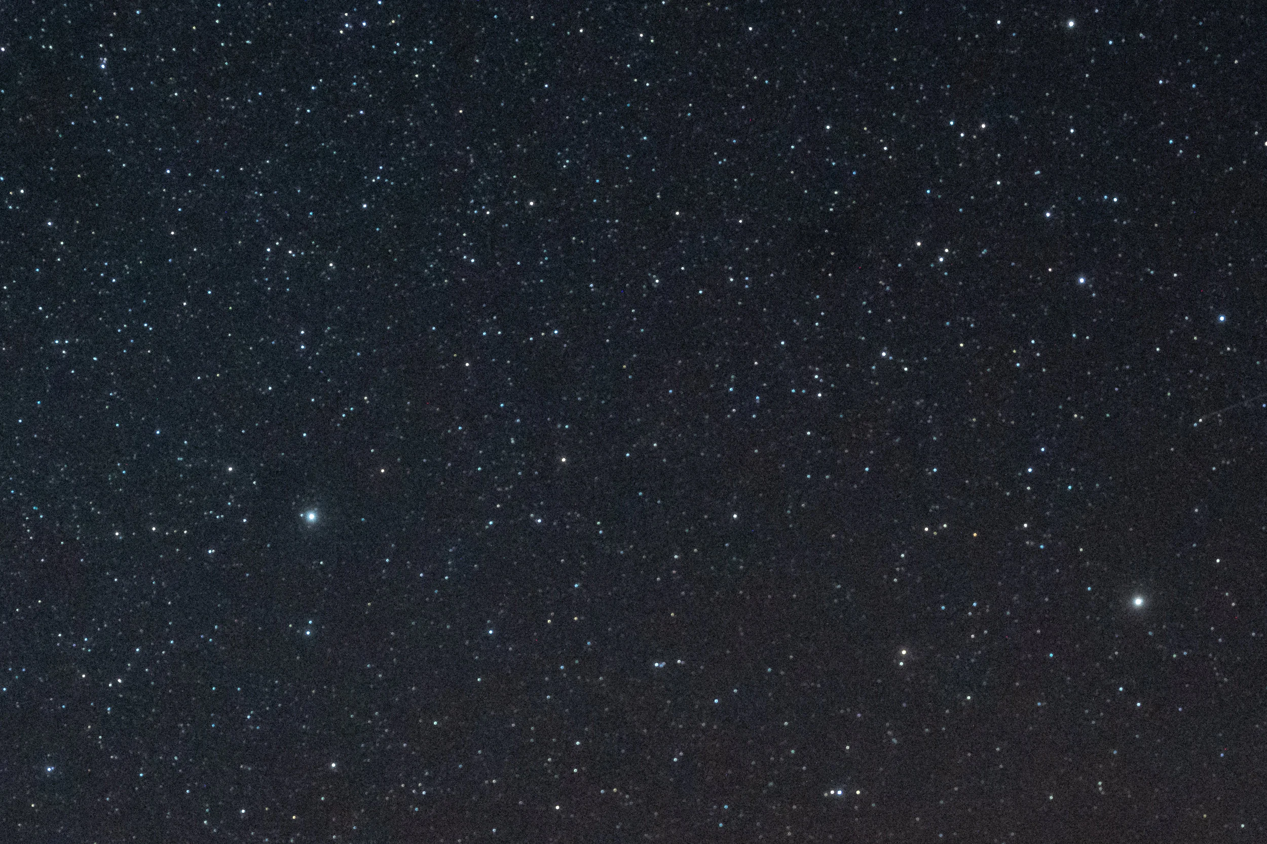 100 percent view from a7R III. 20 seconds, f/4, ISO 6400.