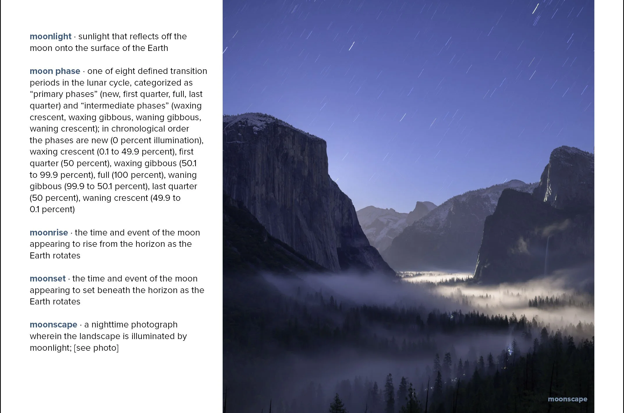 Glossary Purchase Page — National Parks at Night
