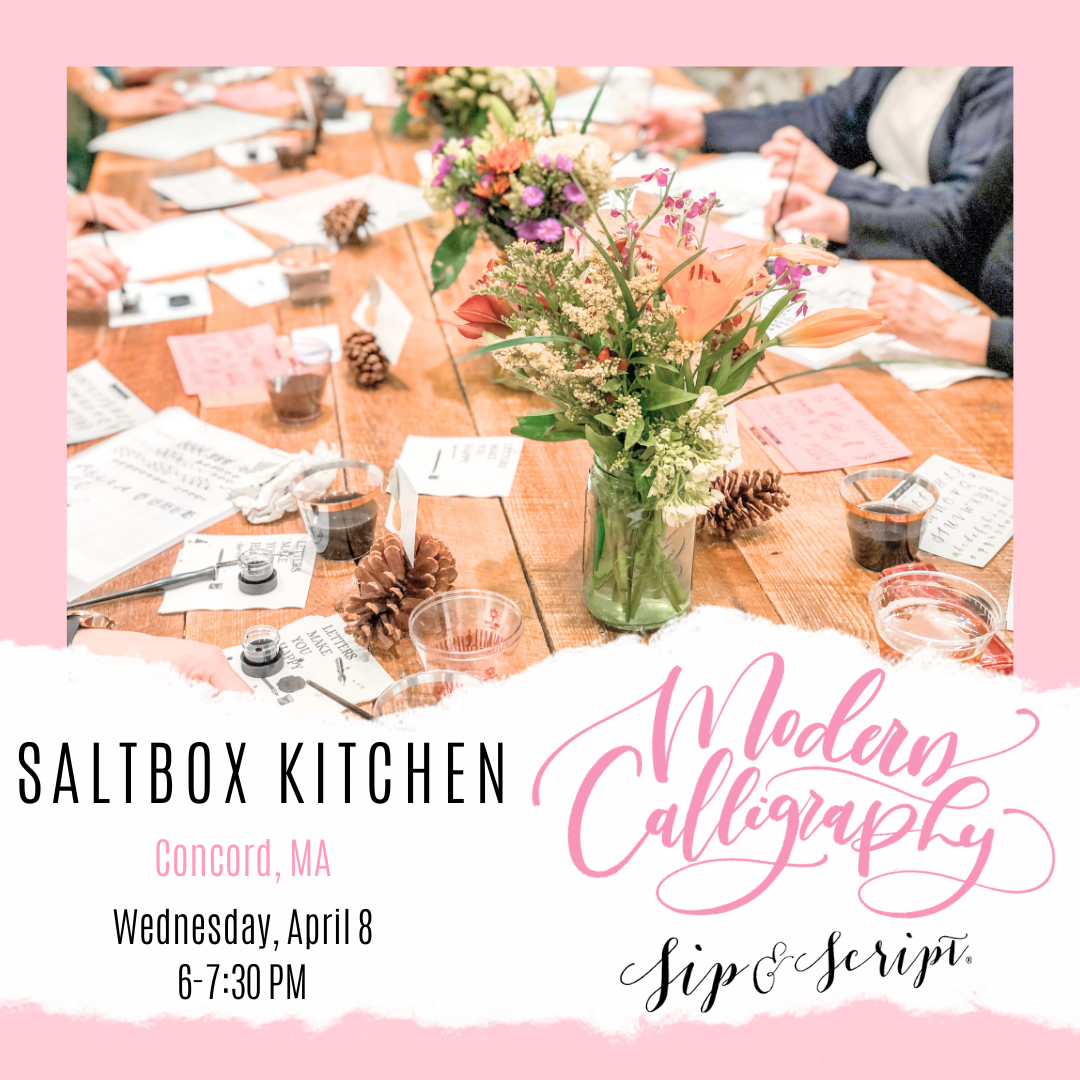 Sip &amp; Script Calligraphy at Saltbox Kitchen