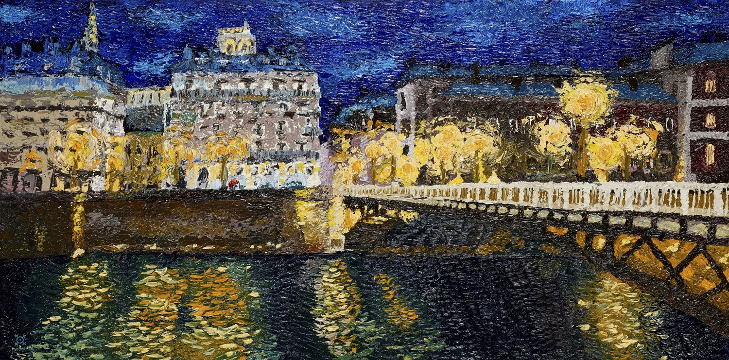 Lamplit Eve on the Seine