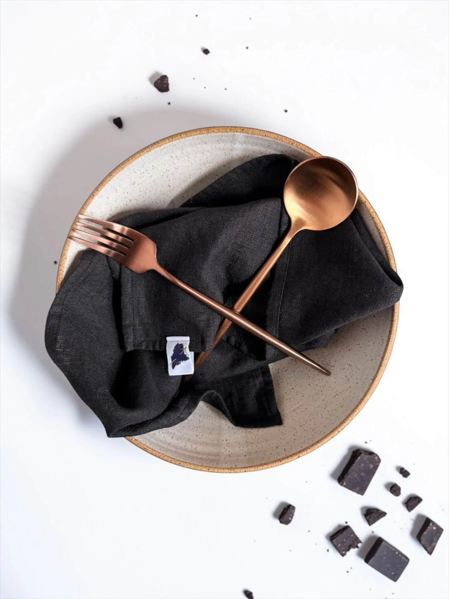 Black Linen Napkins • 16" Square