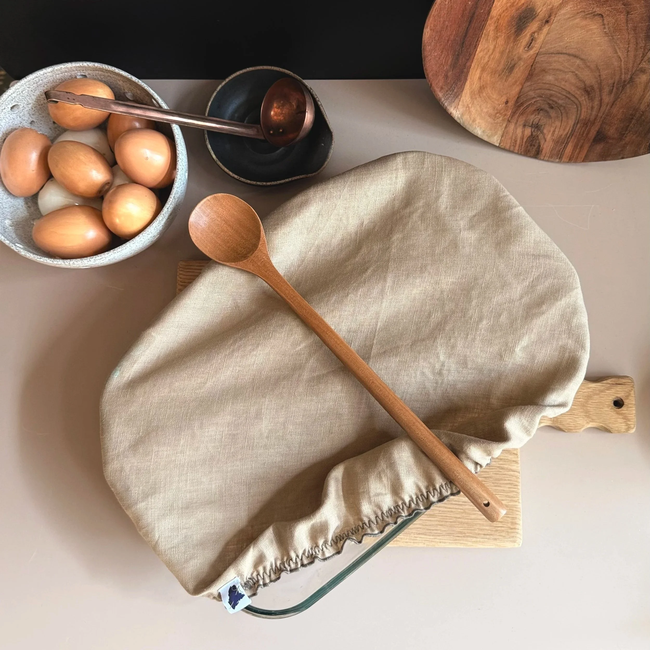 Large Linen Dish Covers