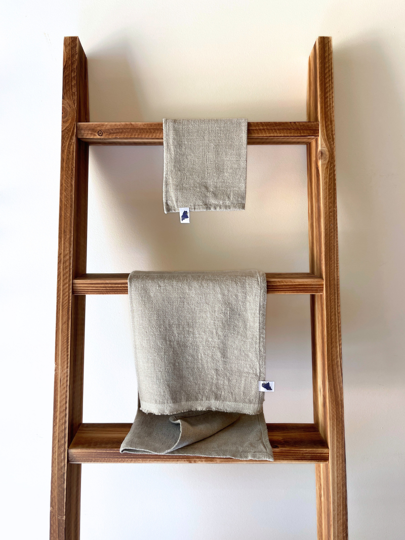 100 Linen Knit Hand Towel • Natural Flax — Amphitrite Studio