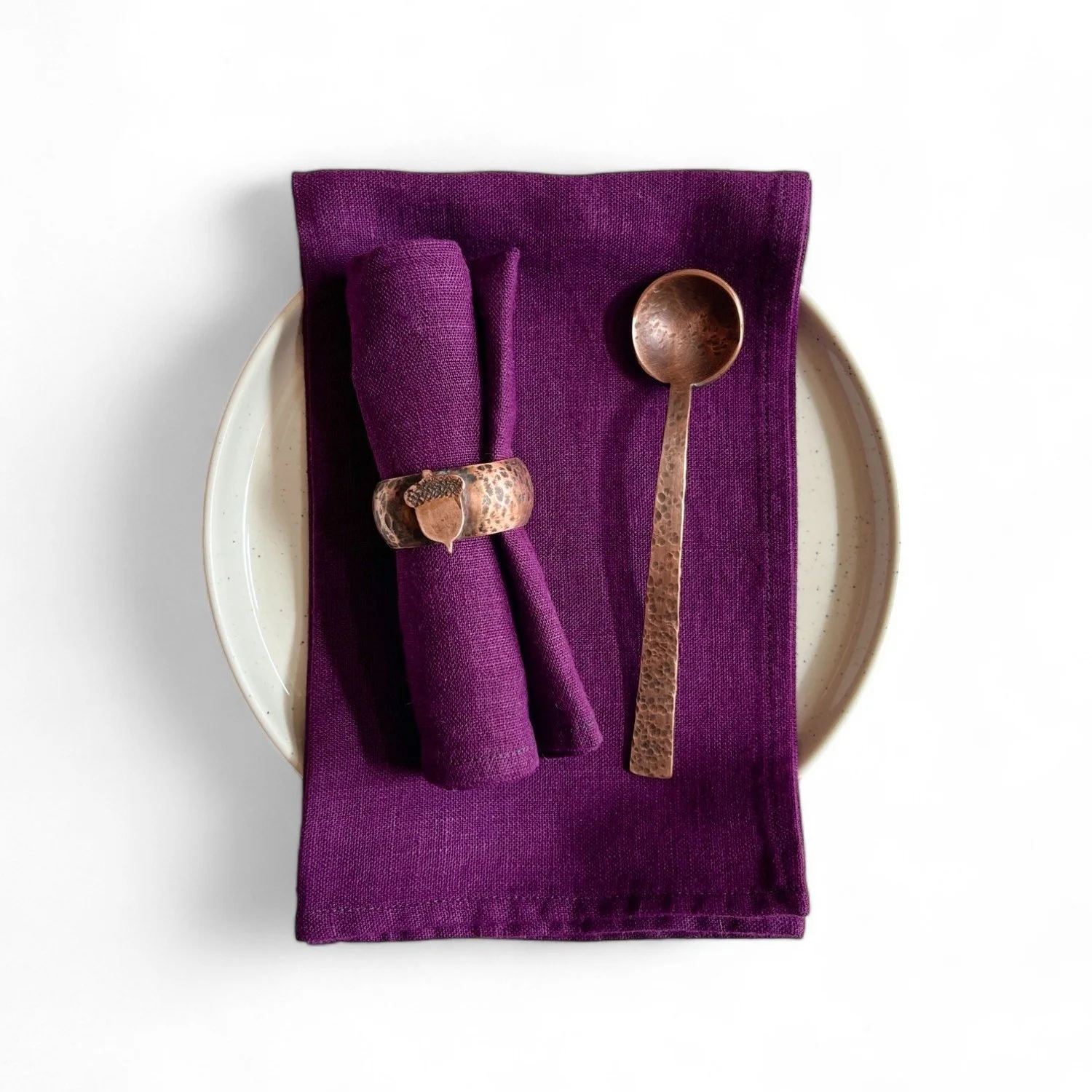 Eggplant Linen Napkins • 16" Square