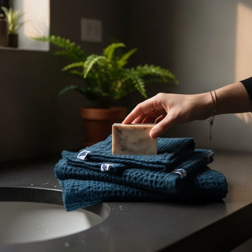 🧺 Our highly sought after Waffle Towels are getting a restock in the online shop! A new batch of every color is in production now and will be available soon. Don't miss out on this drop, and see how they can make your own spa experience from home! #