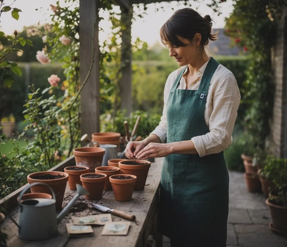 🌱 Cute enough for compliments, practical enough for potting soil.

Our Japanese inspired Crossback Aprons are designed to protect your outfit &amp; keep you looking good doing it. With two handy pockets for all your pocketing needs, you&rsquo;ll nev