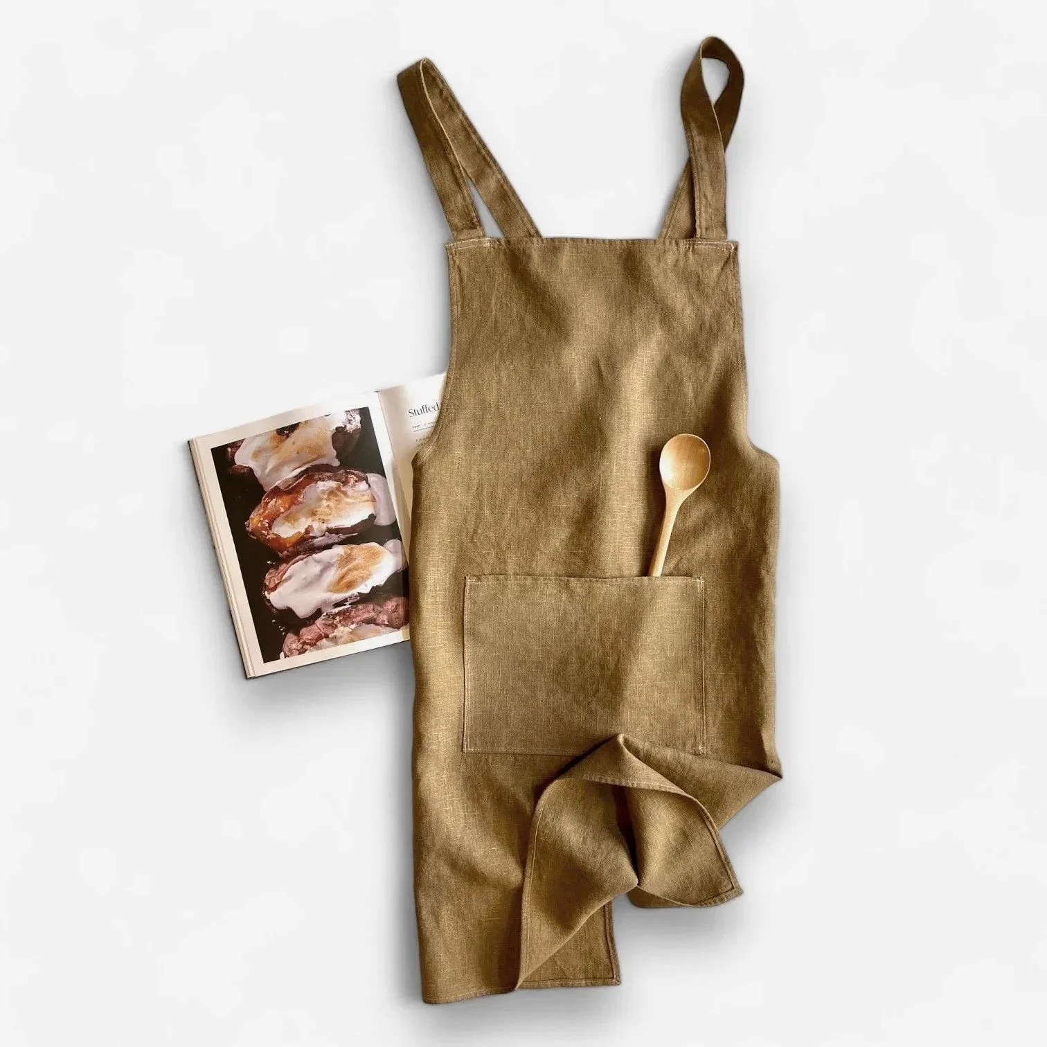 Linen Cross Back Apron • Ginger