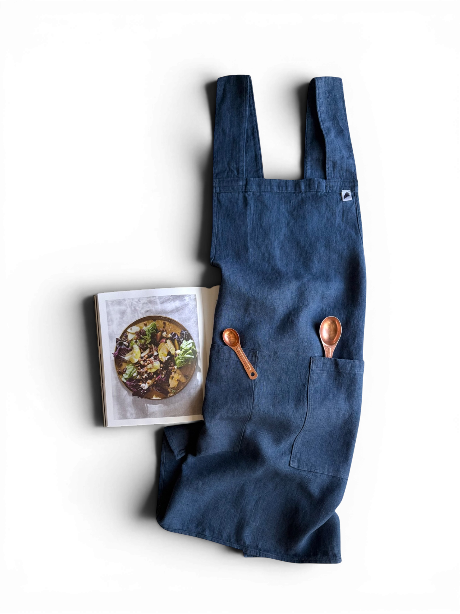 Elderberry Linen Cross Back Apron