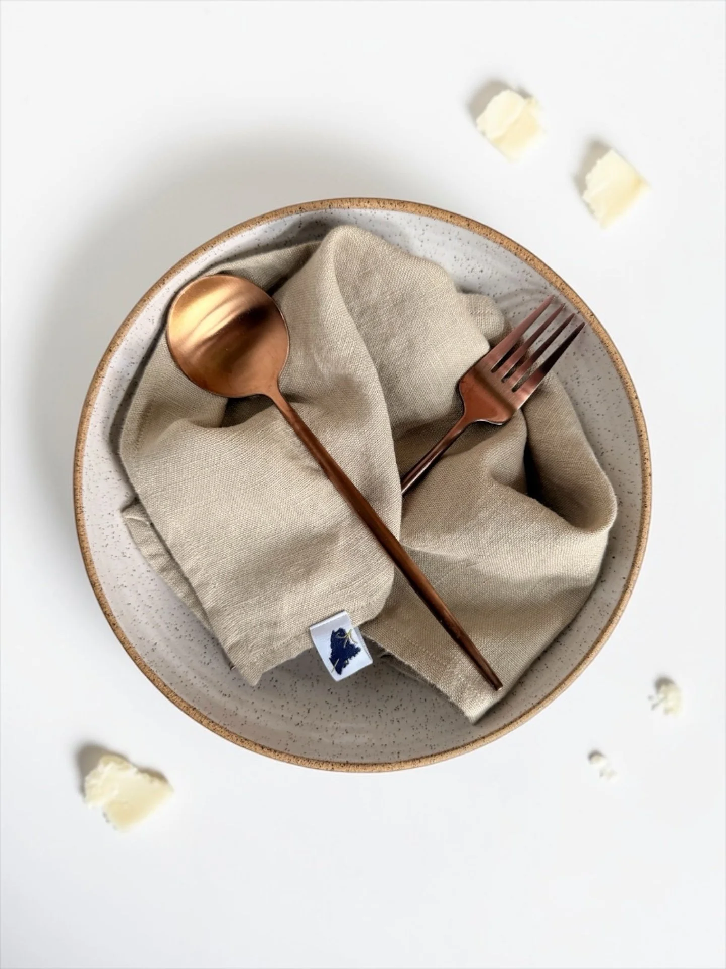 Dark Buttercream Linen Napkins • 16" Square