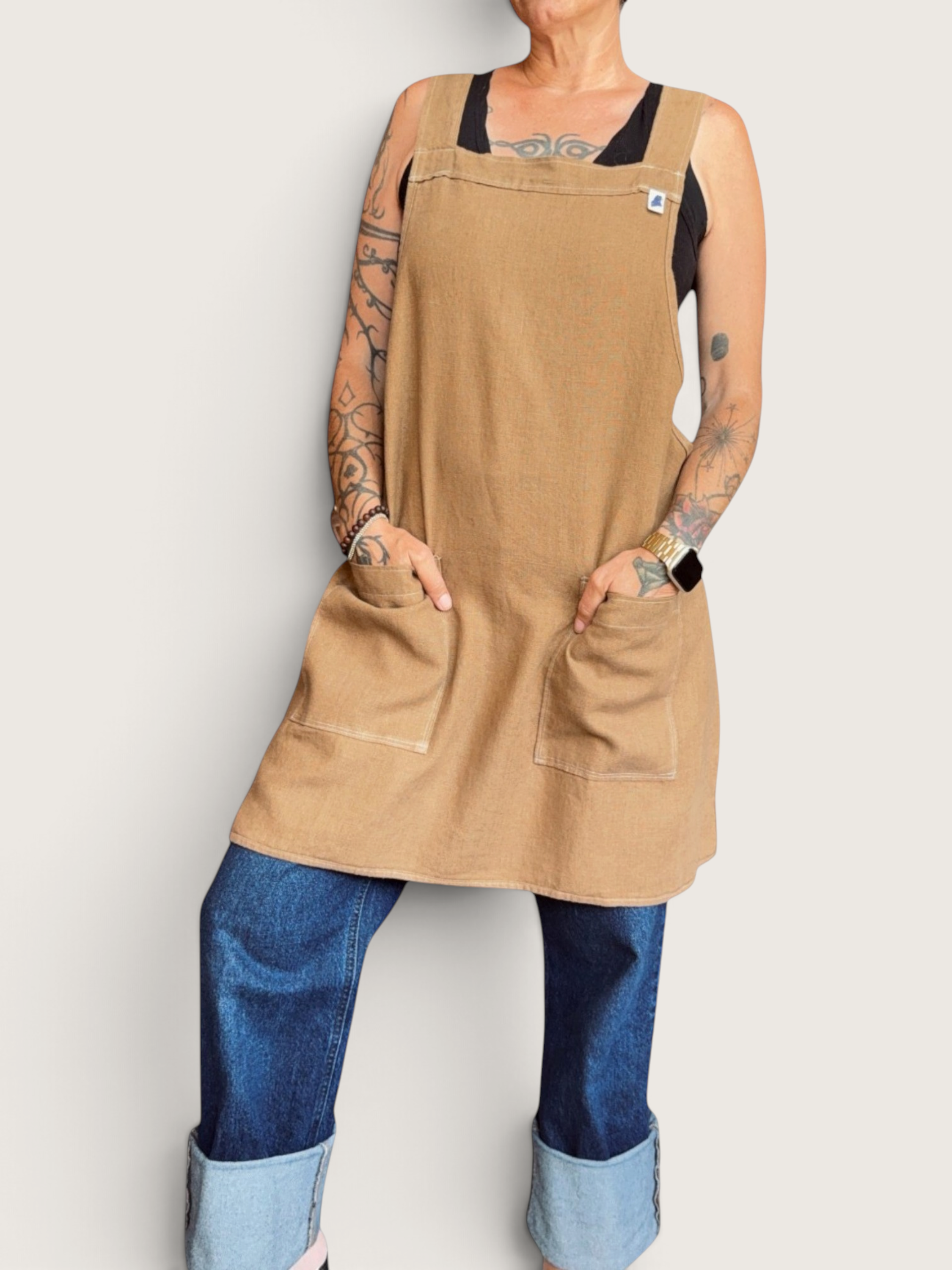 Ginger Linen Crossback Apron