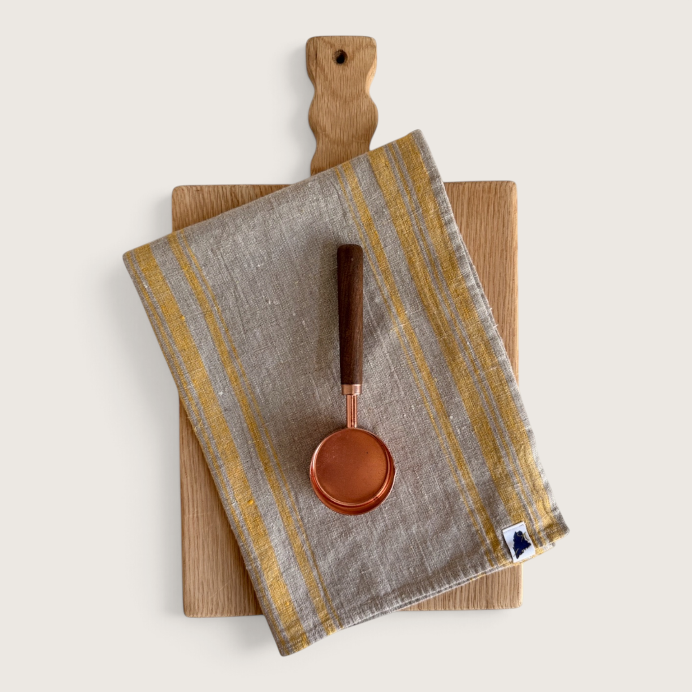 Goldenrod & Flax Striped Kitchen Towel