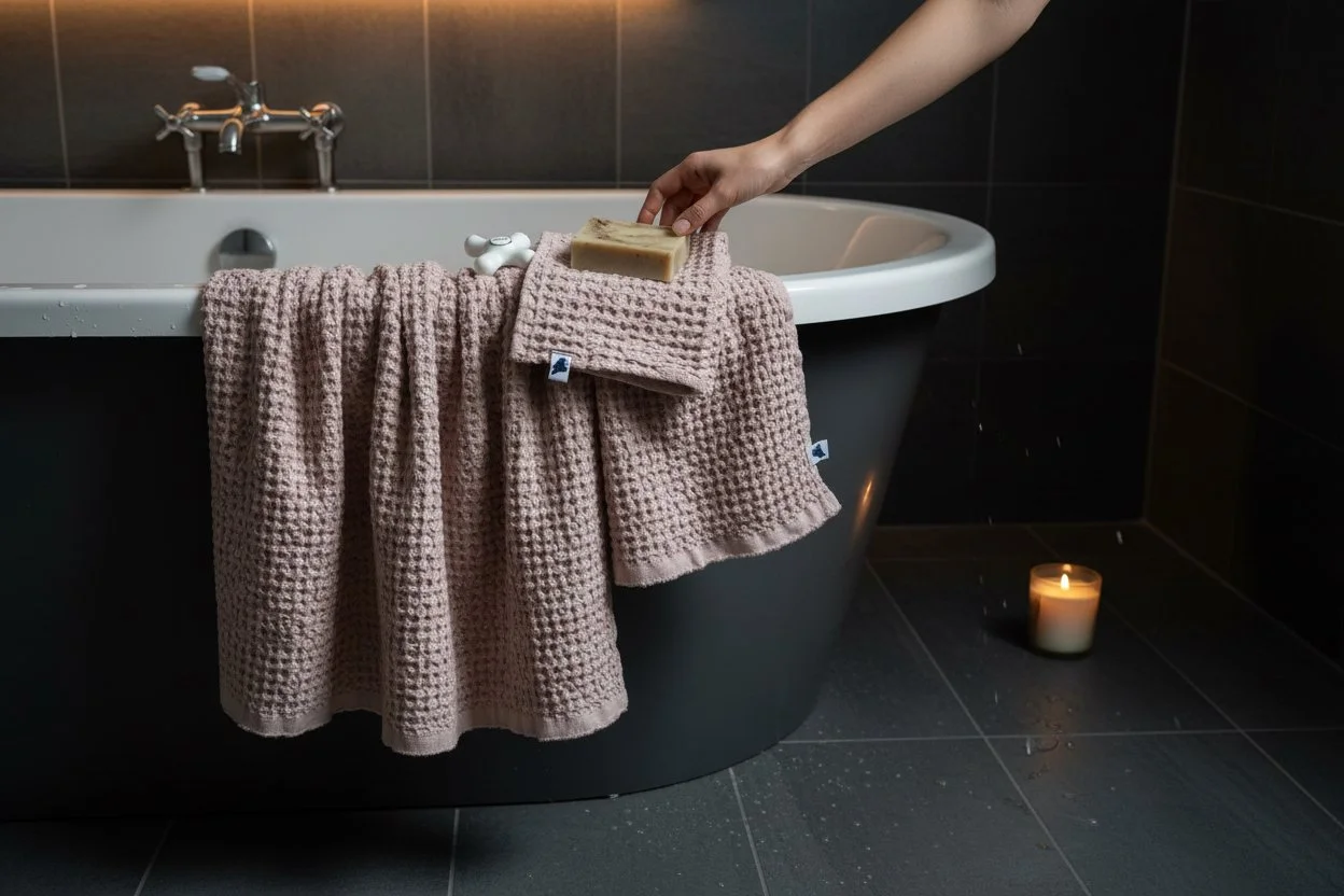 Rose Waffle Toweling