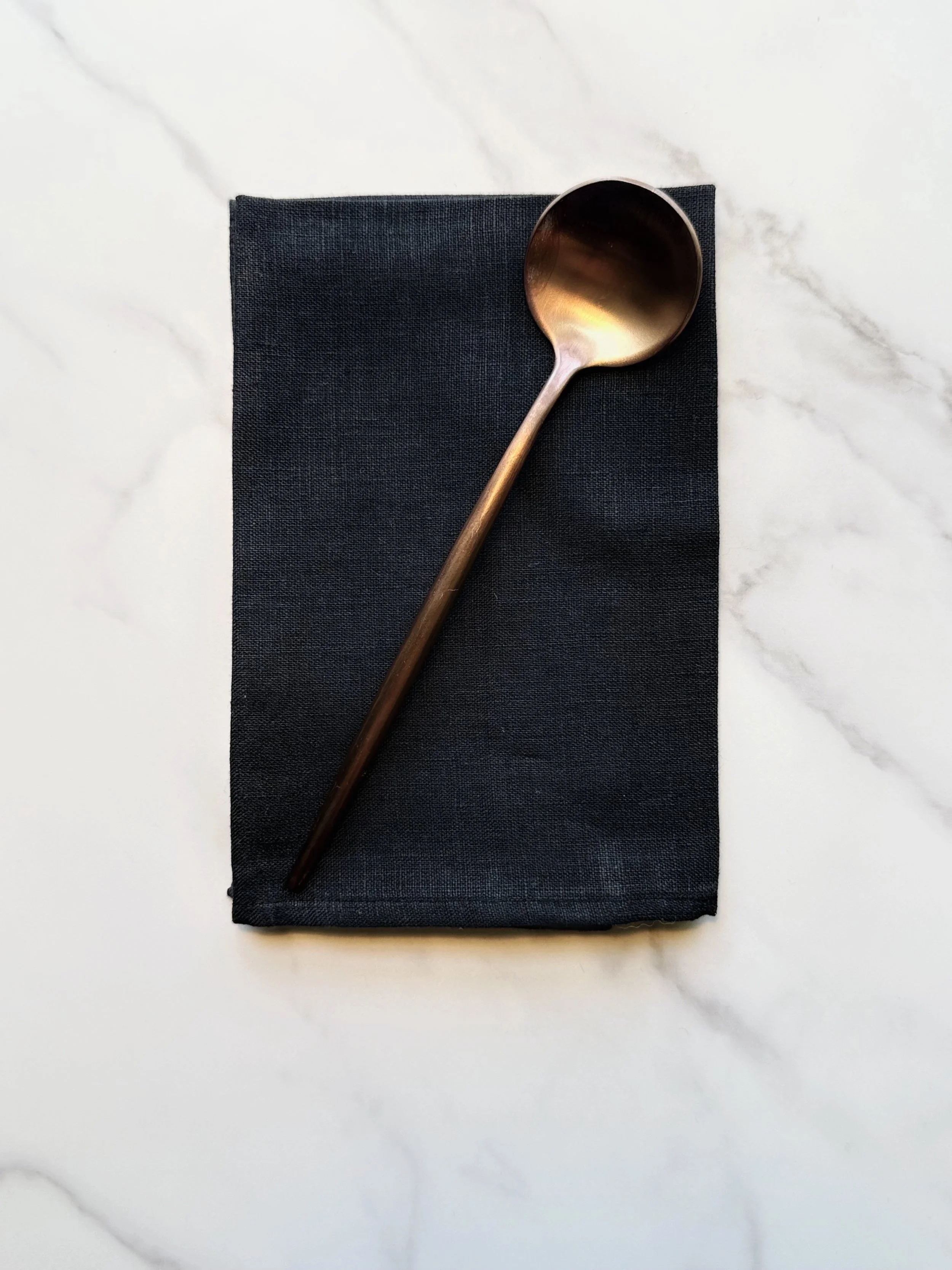 Black Lightweight Linen Napkins • 13" Square