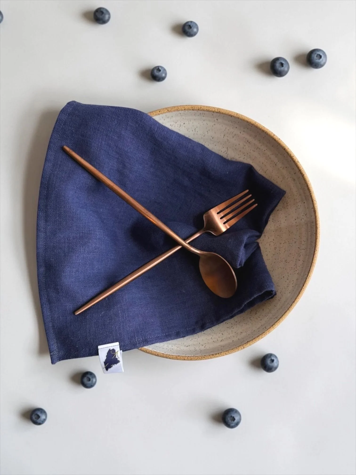 Blueberry Linen Napkins • 16" Square